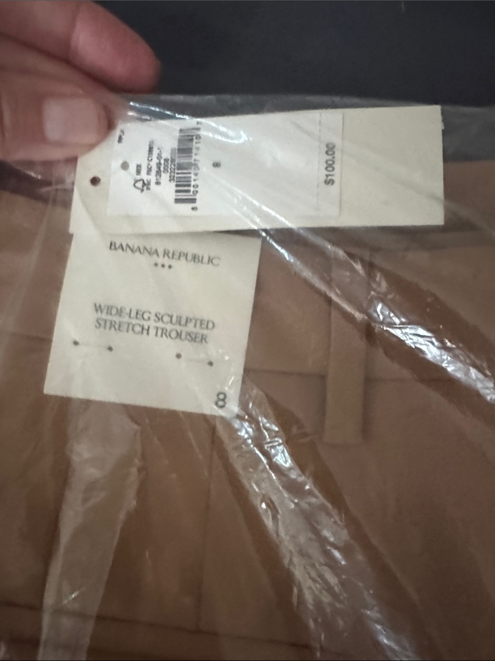 NWT Banana Republic Wide-Leg Sculpted Stretch Trousers Afternoon Latte - Picture 4 of 4